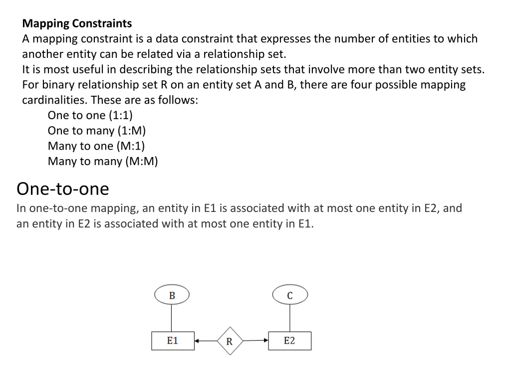 mapping constraints a mapping constraint