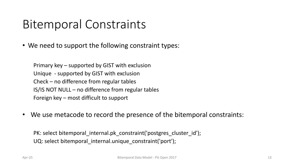 bitemporal constraints