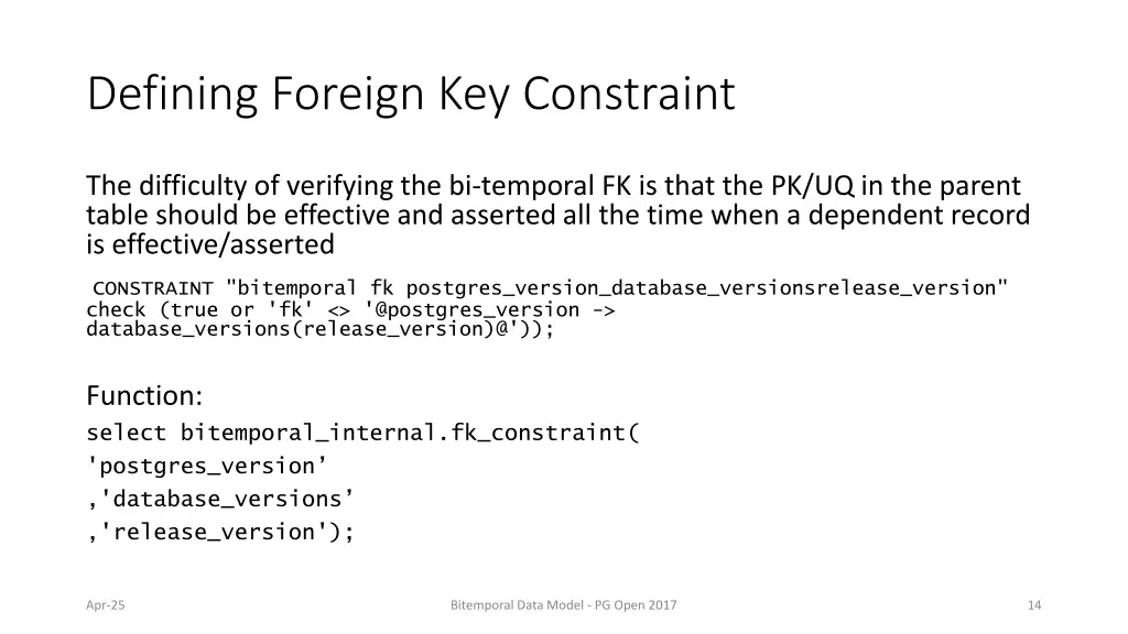 defining foreign key constraint