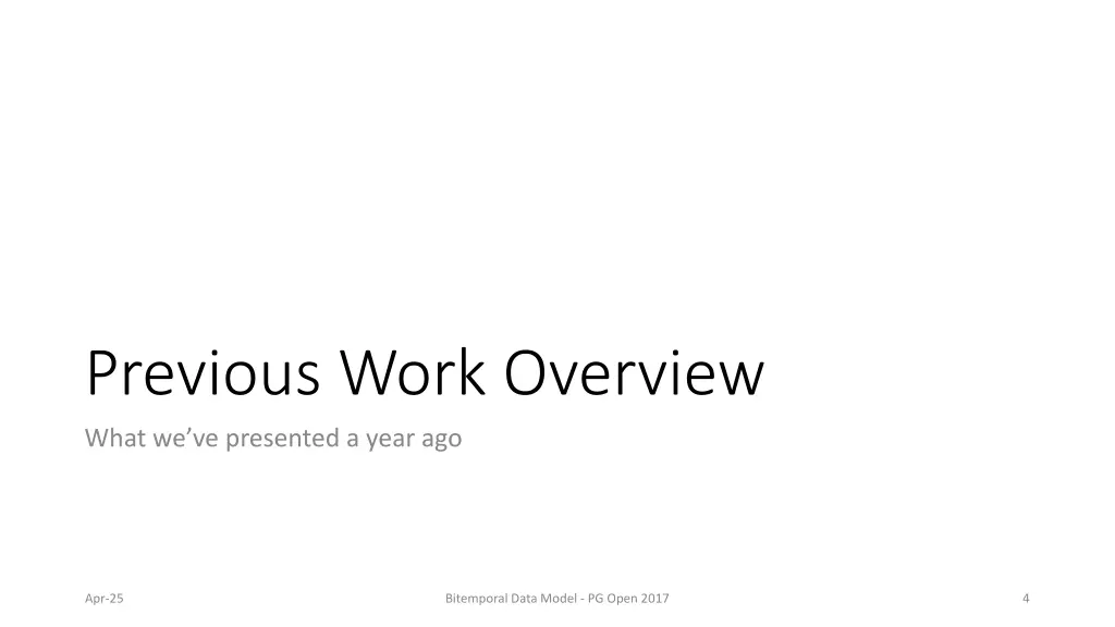 previous work overview what we ve presented