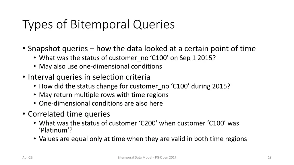 types of bitemporal queries