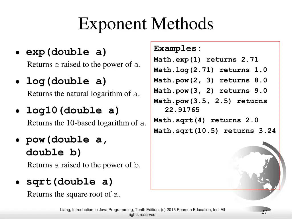 exponent methods