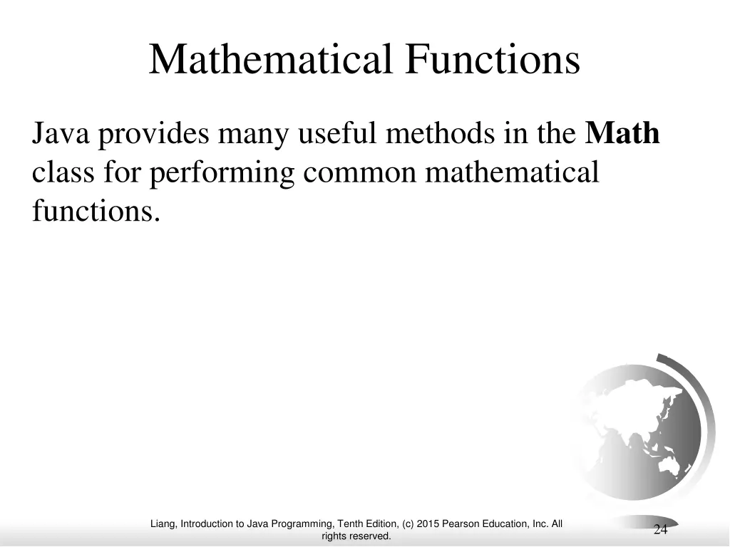 mathematical functions