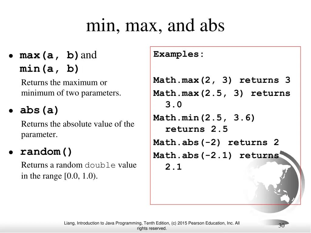 min max and abs