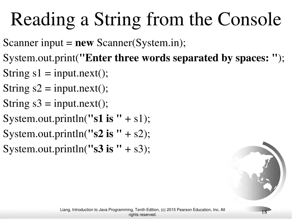 reading a string from the console