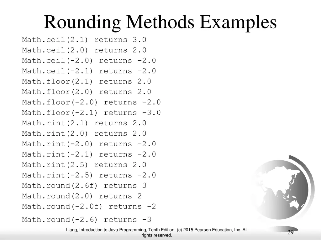 rounding methods examples math ceil 2 1 returns