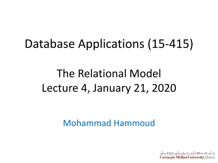 database applications 15 415