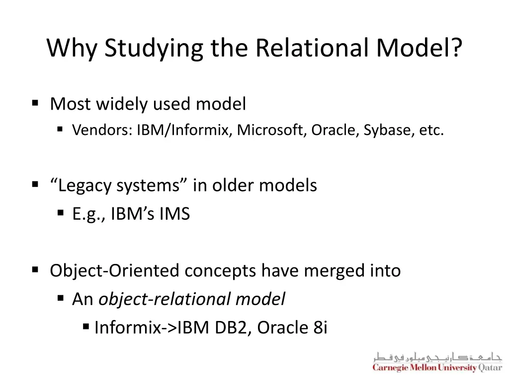 why studying the relational model