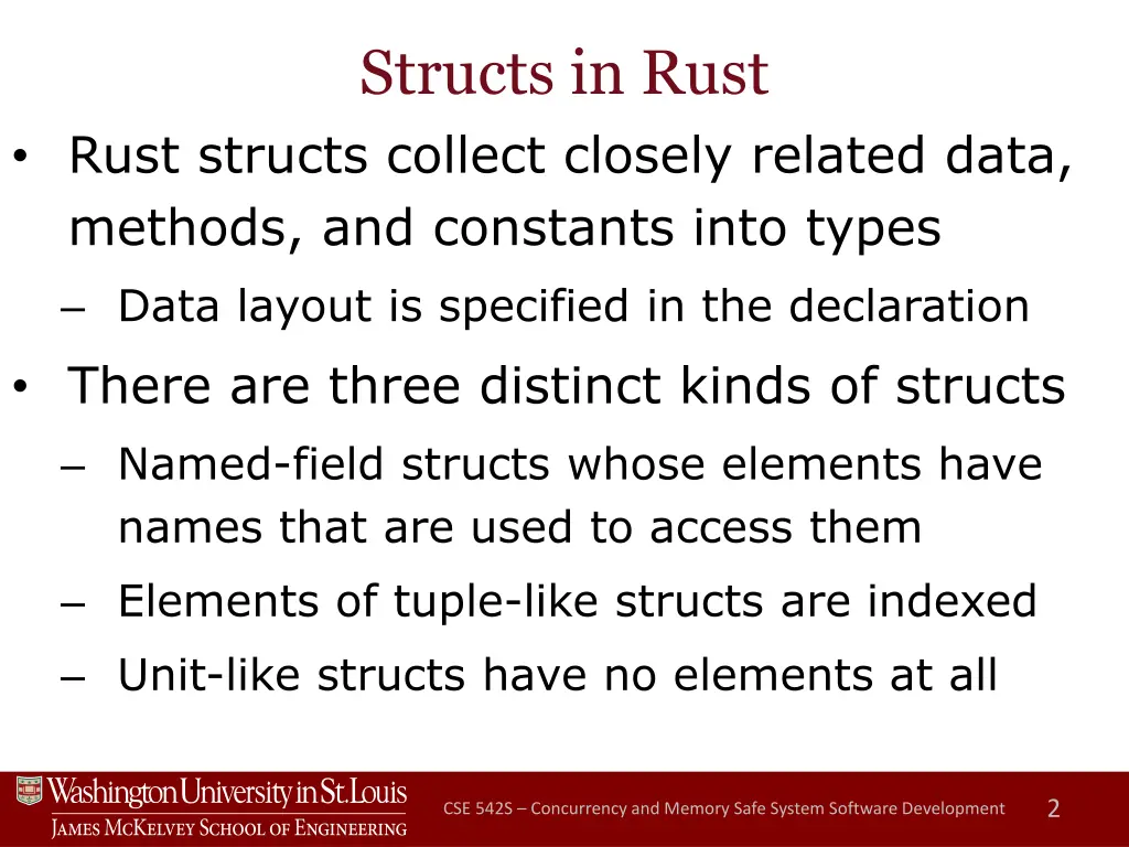 structs in rust