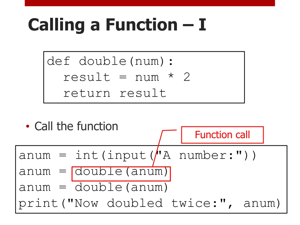 calling a function i