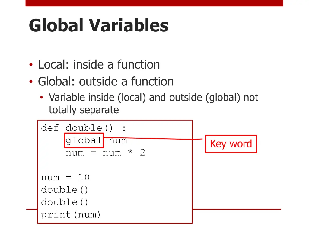 global variables