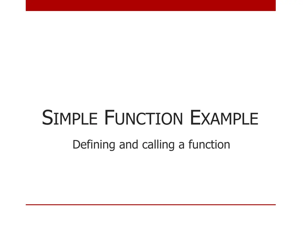 s imple f unction e xample