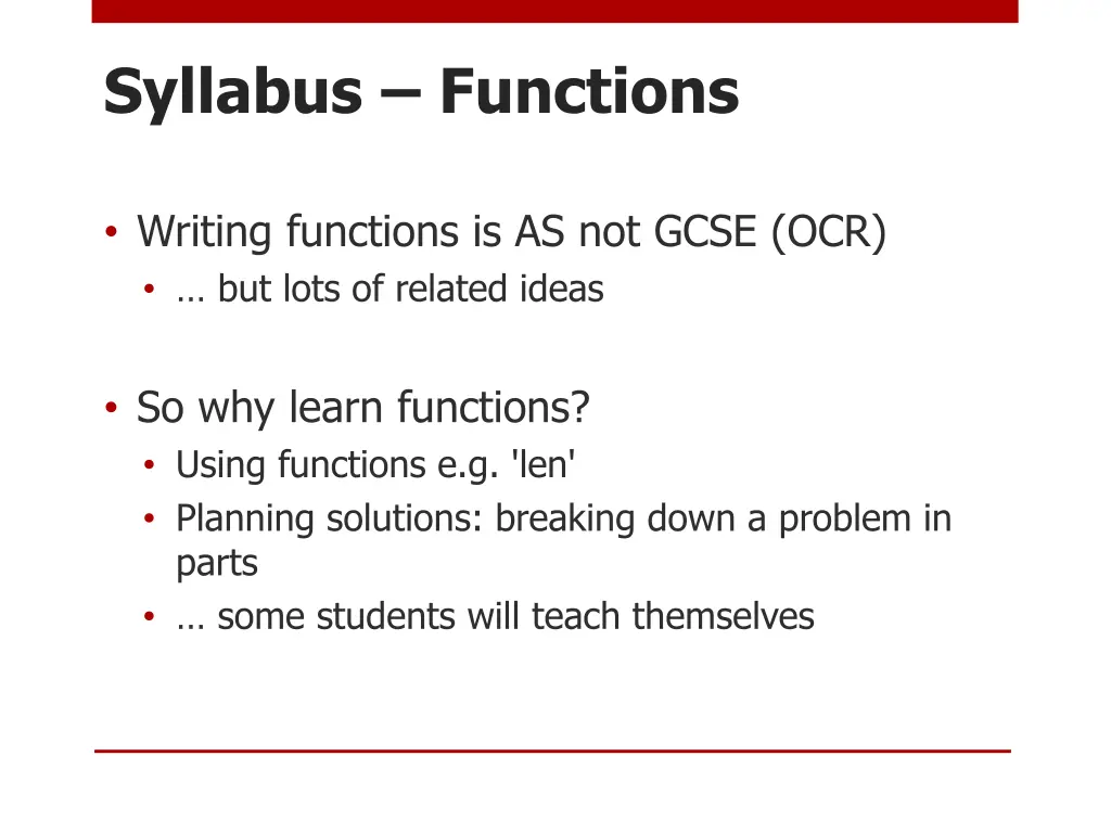 syllabus functions