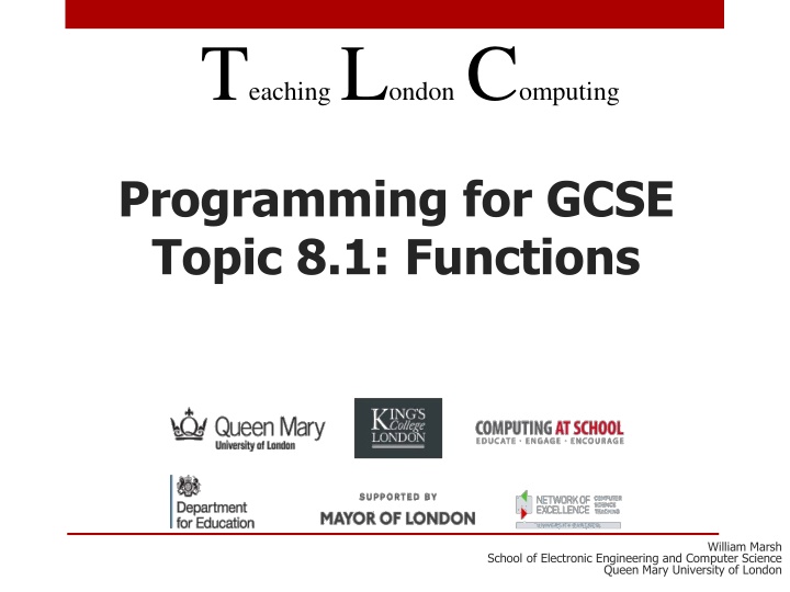 t eaching l ondon c omputing