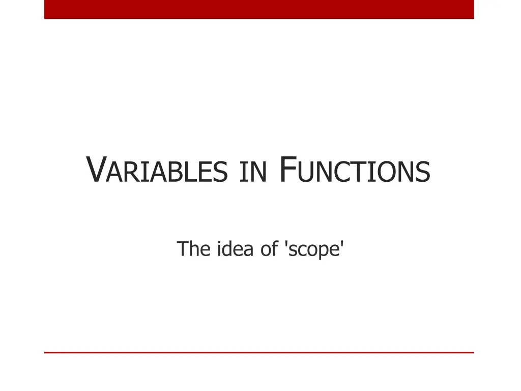 v ariables in f unctions