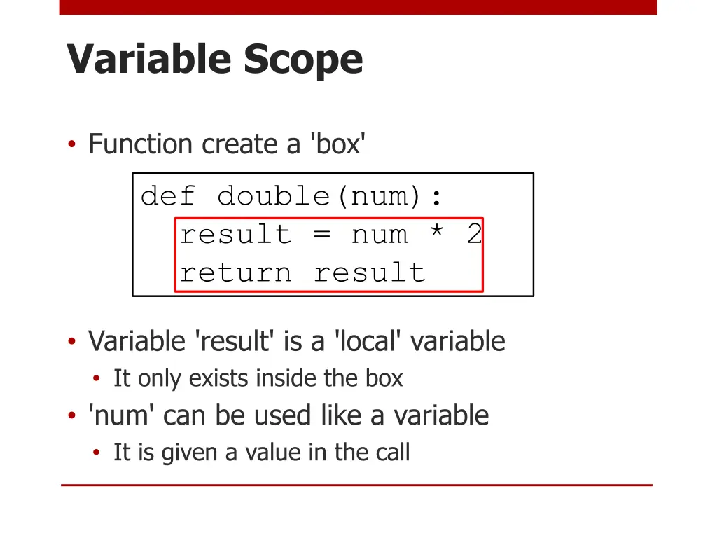 variable scope