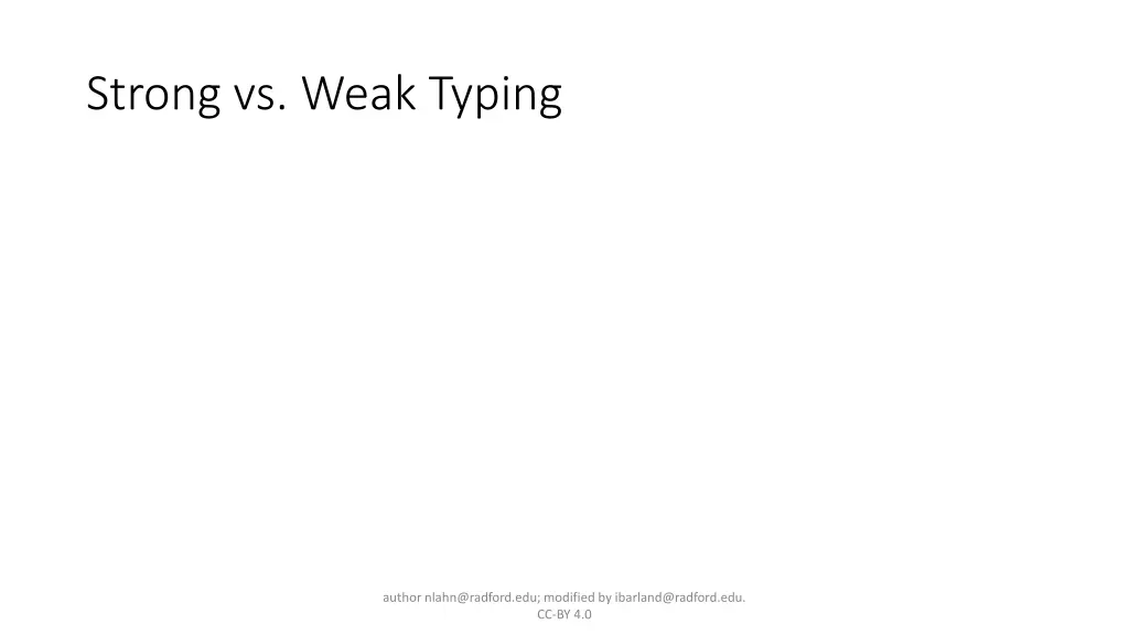 strong vs weak typing
