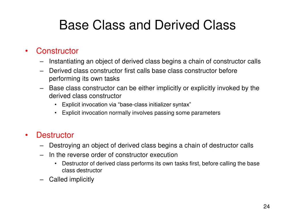 base class and derived class