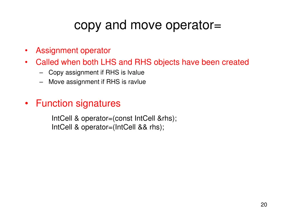 copy and move operator