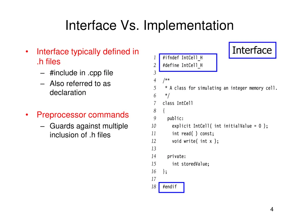 interface vs implementation