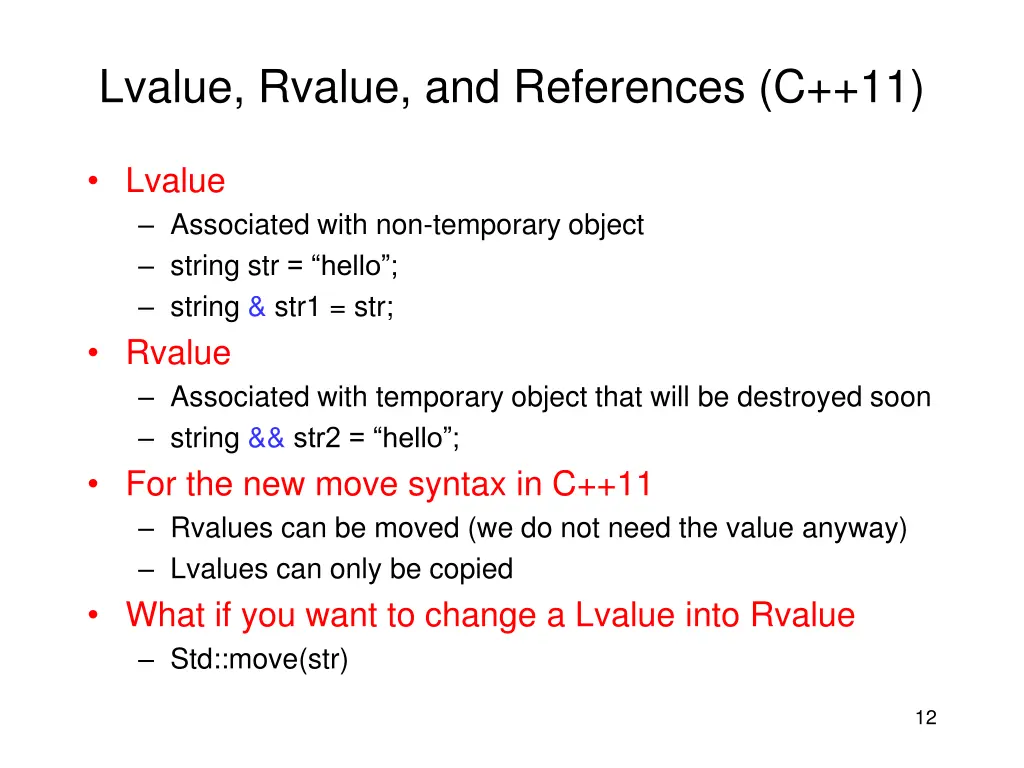 lvalue rvalue and references c 11