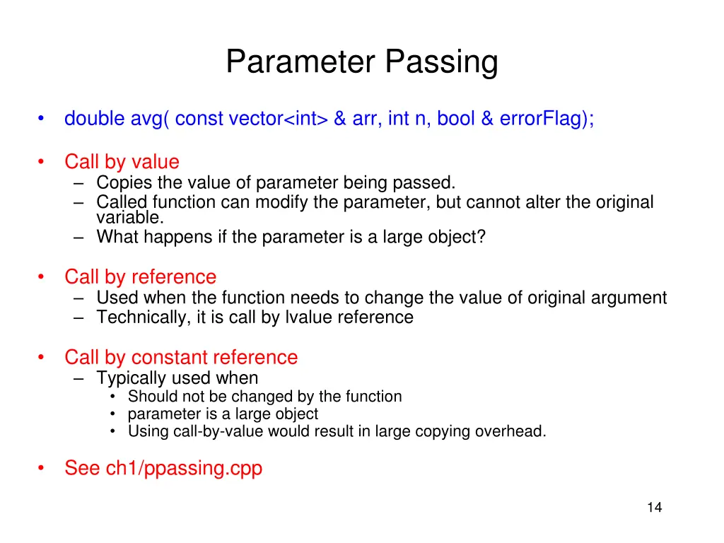 parameter passing