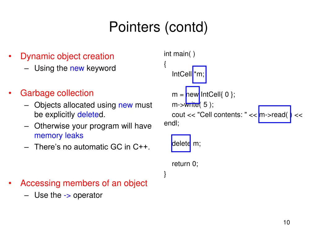 pointers contd