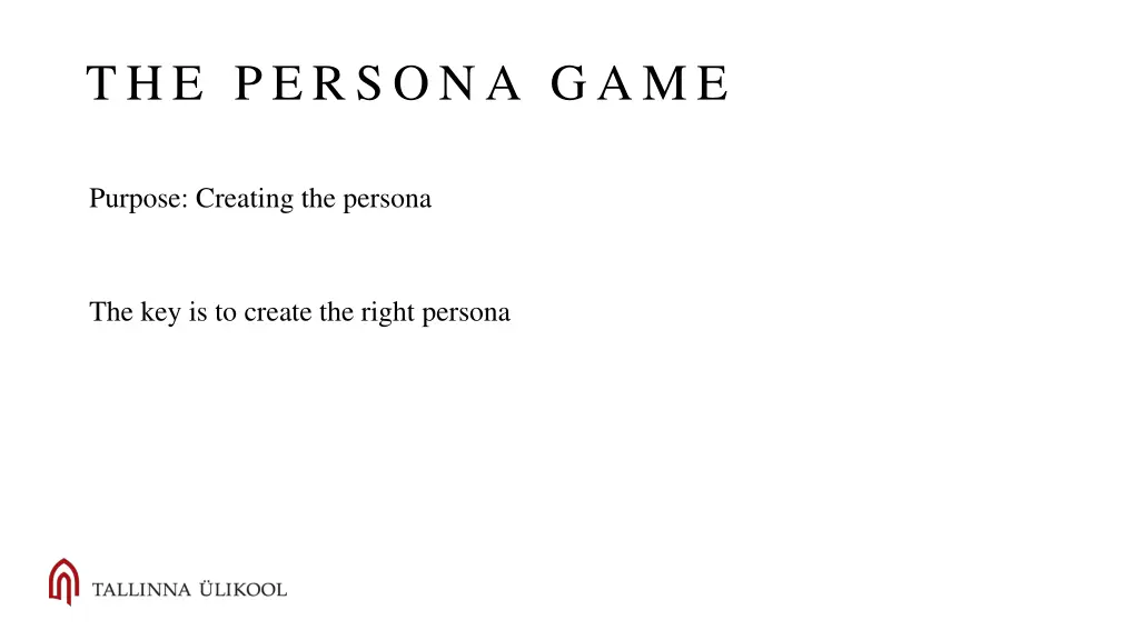 the persona game