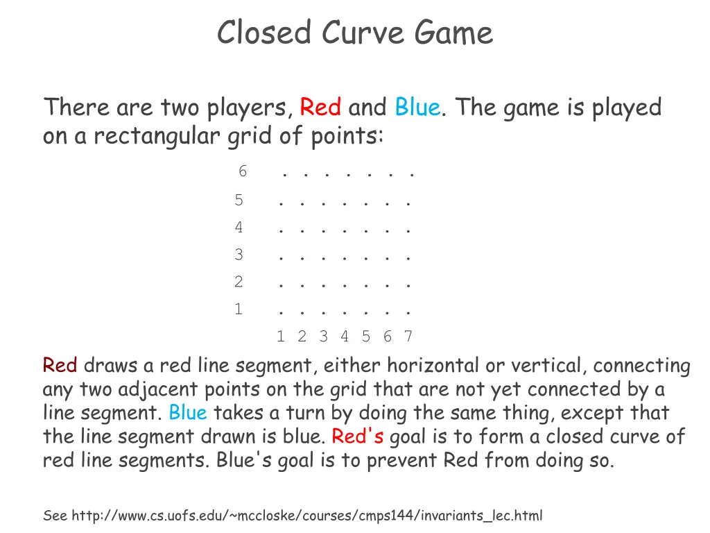 closed curve game