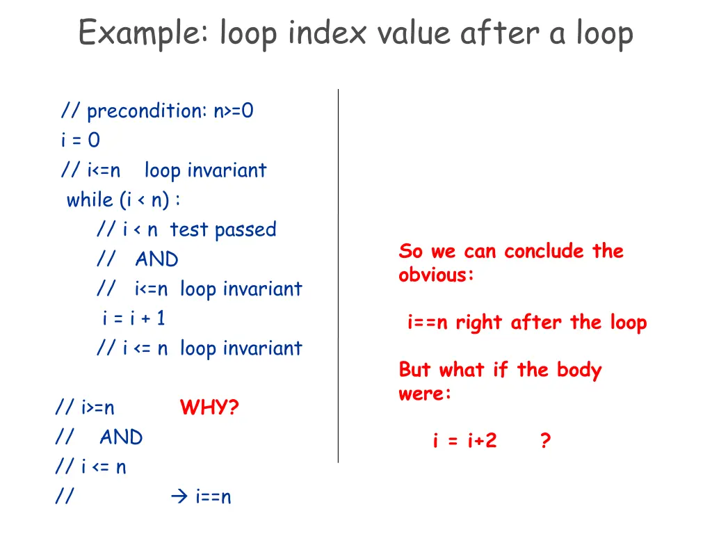 example loop index value after a loop