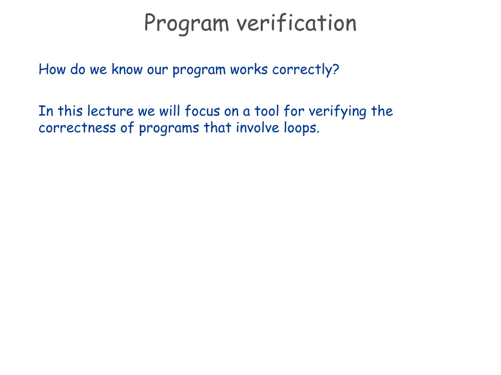 program verification