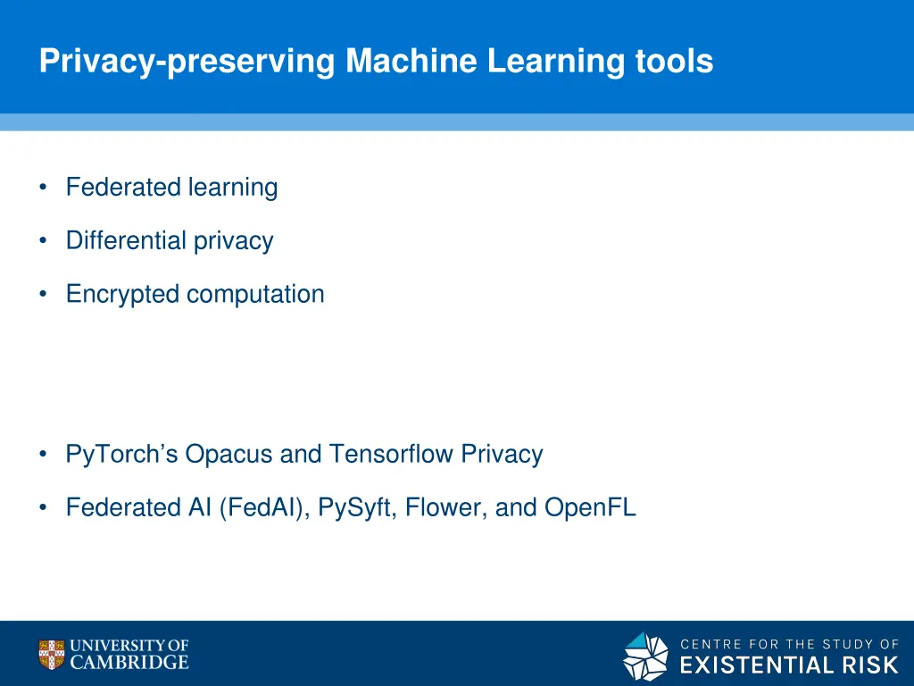 privacy preserving machine learning tools