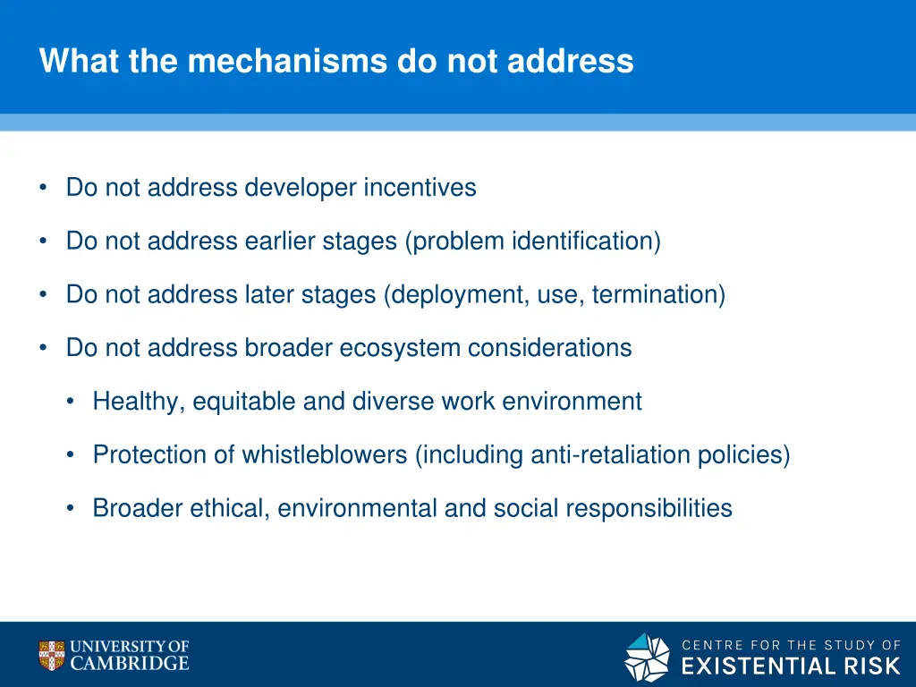 what the mechanisms do not address