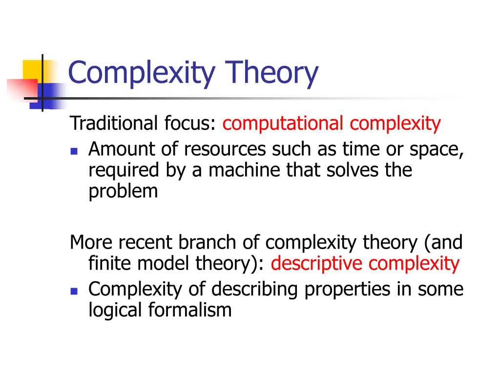 complexity theory