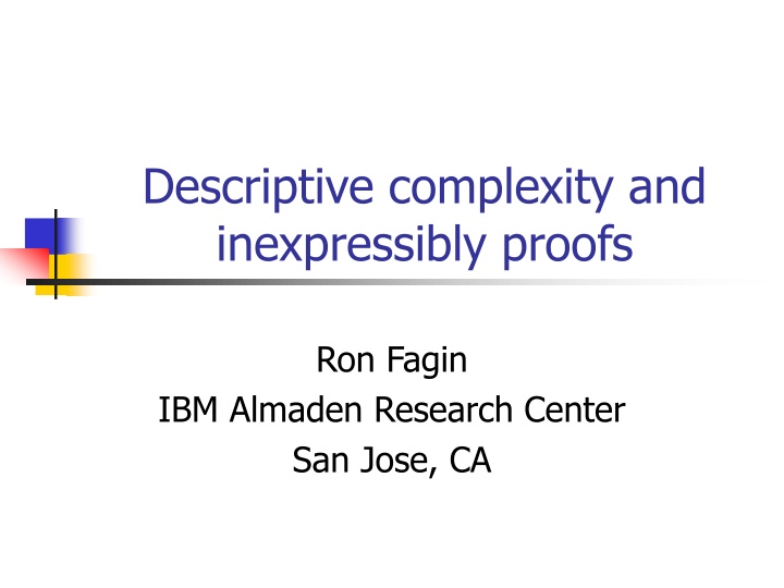 descriptive complexity and inexpressibly proofs