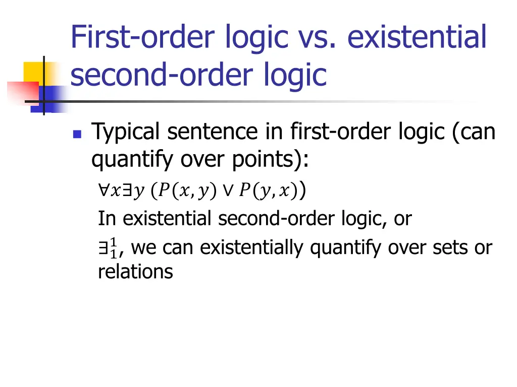 first order logic vs existential second order