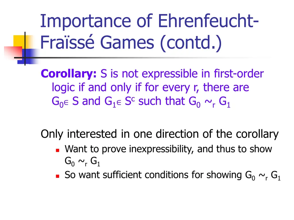importance of ehrenfeucht fra ss games contd