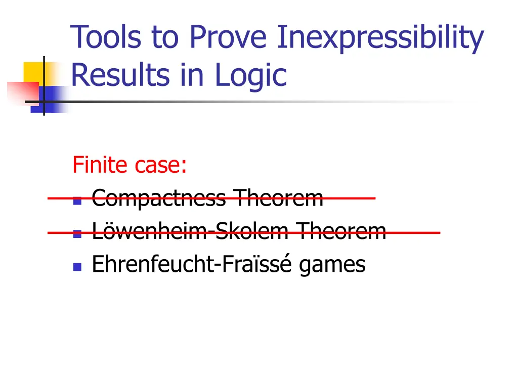 tools to prove inexpressibility results in logic