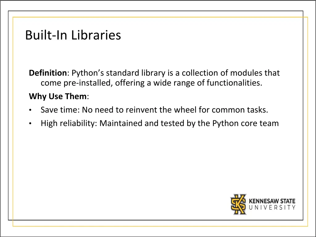 built in libraries