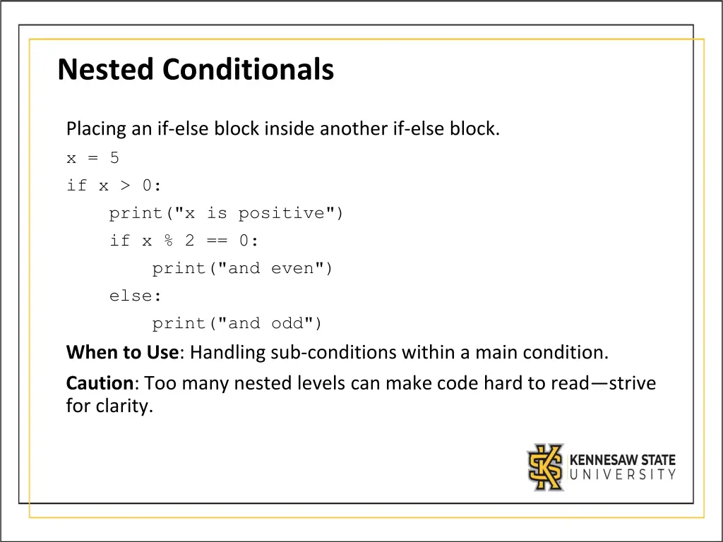 nested conditionals