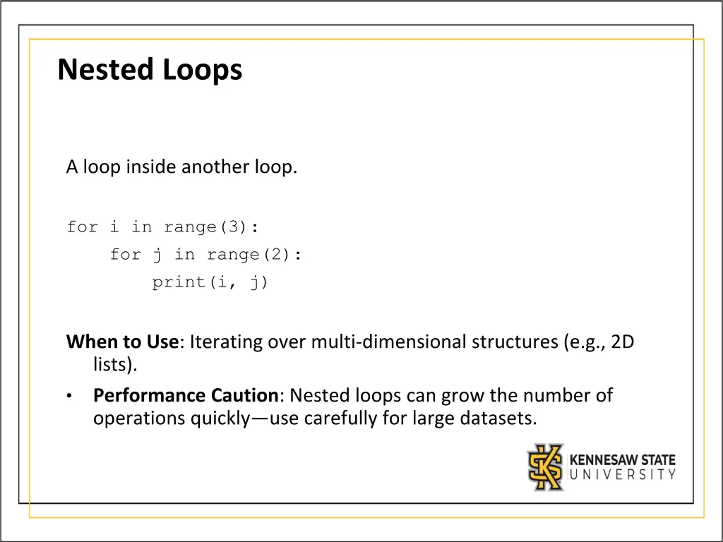 nested loops
