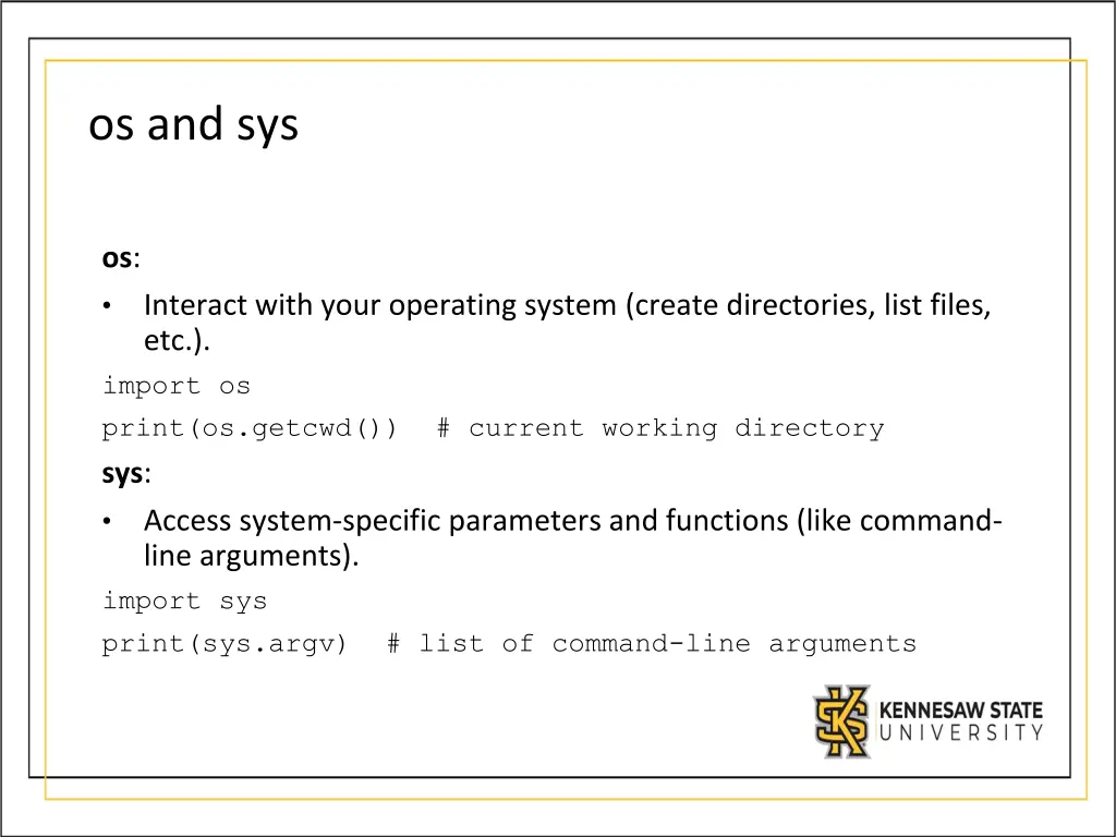 os and sys
