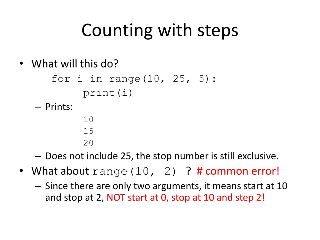 counting with steps 1