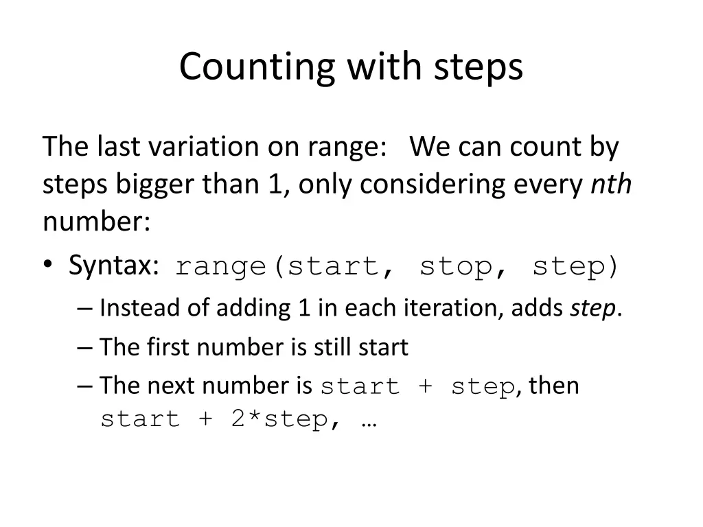 counting with steps