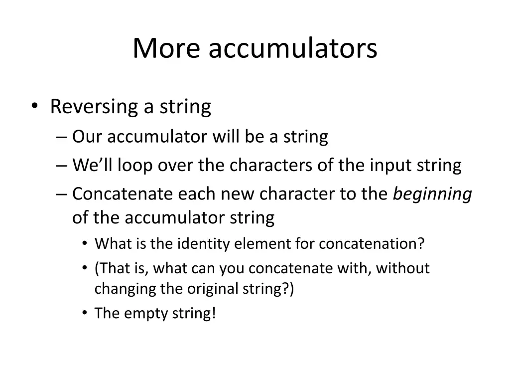more accumulators