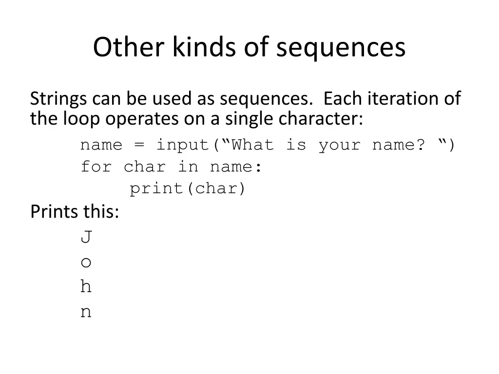 other kinds of sequences