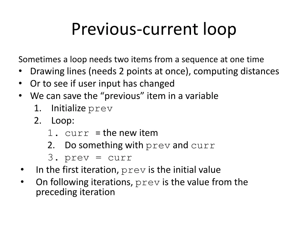 previous current loop