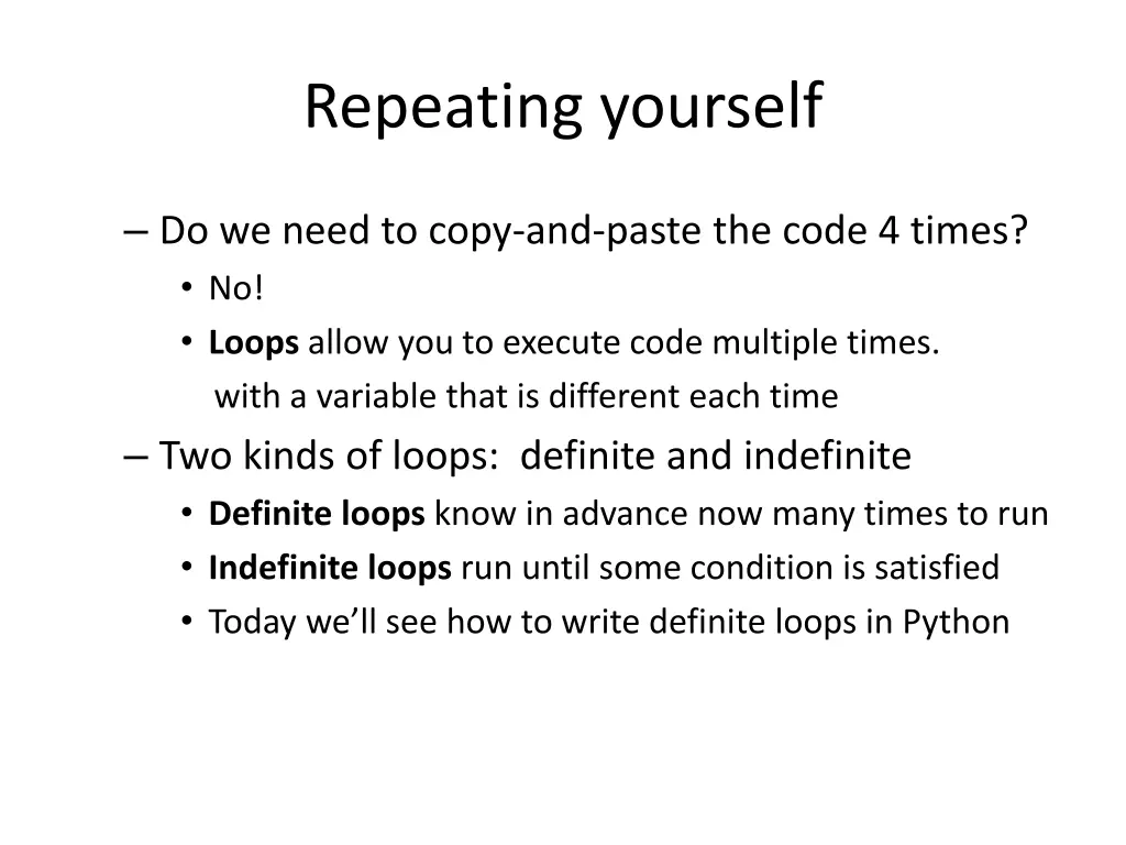 repeating yourself 1