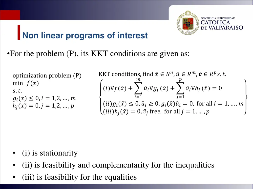 non linear programs of interest