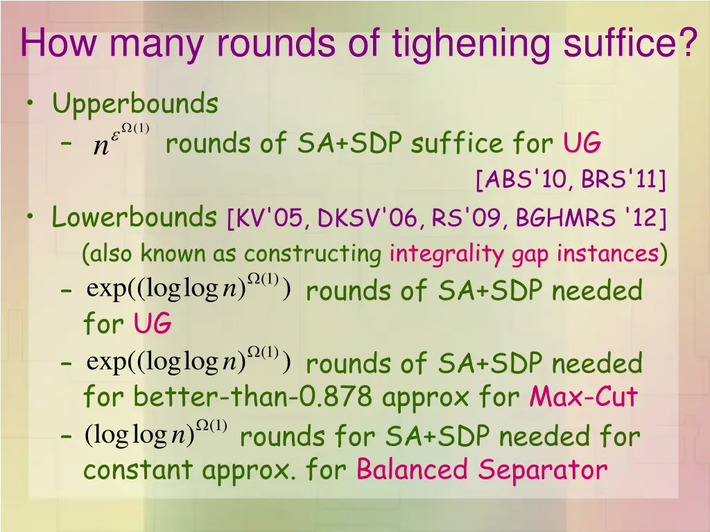 how many rounds of tighening suffice